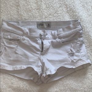 Low Rise White Jean Shorts